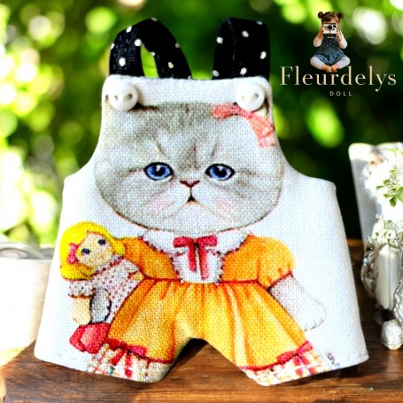 SALOPETTE CHAT & POUPEE POUR POUPÉE BJD OB11 STODOLL NENDOROID AMYDOLL KKNER LATI WHITE SP PUKIPUKI PETITES OBITSU DOLLS