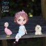 PERRUQUE WIG ROSE PUR MOHAIR POUPÉE BJD DOLLS QBABY BLYTHE MEADOWDOLLS MAE ADRYN ZWERGNASE DOLL