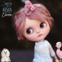 PERRUQUE WIG ROSE PUR MOHAIR POUPÉE BJD DOLLS QBABY BLYTHE MEADOWDOLLS MAE ADRYN ZWERGNASE DOLL