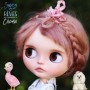 PERRUQUE WIG ROSE PUR MOHAIR POUPÉE BJD DOLLS QBABY BLYTHE MEADOWDOLLS MAE ADRYN ZWERGNASE DOLL