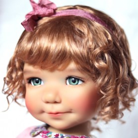 PERRUQUE DOLL WIG CURLY HONNEY 11.12" POUPÉE BJD MEADOWDOLLS SAFFI BAILEY SYLVIA SCARLET 18" DOLLS ETC...