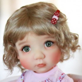 PERRUQUE DOLL WIG CURLY GINGER 11.12" POUPÉE BJD MEADOWDOLLS SAFFI BAILEY SYLVIA SCARLET 18" DOLLS ETC...