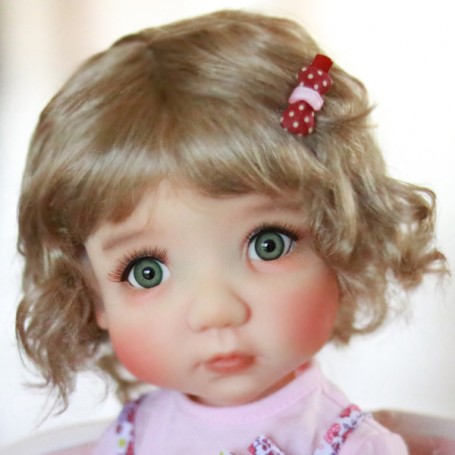 PERRUQUE DOLL WIG CURLY GINGER 11.12" POUPÉE BJD MEADOWDOLLS SAFFI BAILEY SYLVIA SCARLET 18" DOLLS ETC...