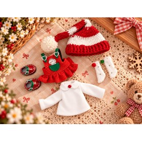 CHRISTMAS FULLSET OUTFIT FOR DOLL OB11 STODOLL NENDOROID NUNU SPROUT MEADOWDOLLS AMYDOLL LATI WHITE SP PUKIPUKI DOLLS