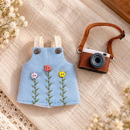 DOLL DRESS AND CAMERA SET FOR DOLL OB11 STODOLL NENDOROID NUNU SPROUT MEADOWDOLLS AMYDOLL LATI WHITE SP PUKIPUKI DOLLS