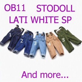 DENIM OVERALL FOR BJD OB11 STODOLL AMYDOLL LATI WHITE SP MEADOWDOLLS NUNU NENDOROID OBITSU DDF YMY