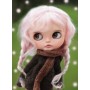 PERRUQUE WIG ROSE KAWAII PUR MOHAIR EXCLUSIVE FLEURDELYSDOLL POUR POUPÉE BLYTHE MEADOWDOLLS MAE ADRYN