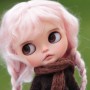 PERRUQUE WIG ROSE KAWAII PUR MOHAIR EXCLUSIVE FLEURDELYSDOLL POUR POUPÉE BLYTHE MEADOWDOLLS MAE ADRYN