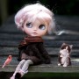 PERRUQUE WIG ROSE KAWAII PUR MOHAIR EXCLUSIVE FLEURDELYSDOLL POUR POUPÉE BLYTHE MEADOWDOLLS MAE ADRYN
