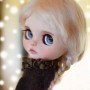 EXCLUSIVE MOHAIR BLOND & PINK WIG 10-11 BJD DOLL BLYTHE MEADOWDOLLS MAE ADRYN ZWERGNASE DOLL