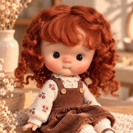 MOHAIR CARROT CHOUPETTA DOLL WIG 10.11" FOR QBABY DOLLS BLYTHE MEADOWDOLLS MAE ARDYN MASHA...