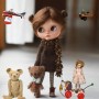 PERRUQUE DOLL WIG 10.11 MOHAIR MACARON CHOCOLAT POUR POUPEES BJD BLYTHE CUSTOM QBABY DOLLS AMYDOLL (30 cm) ...