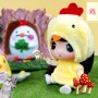 PETITE POUPEE POUSSIN 9 CM CADEAU PORTE CLEFS OU POUR JOUER