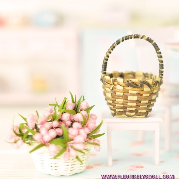 Mini Panière En Osier – Accessoire Miniature Pour Dînette Ou Poupée