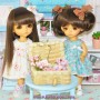 PANIER MALLE A PICNIC EN OSIER MINIATURE BARBIE FASHION ROYALTY BLYTHE PULLIP LATI YELLOW PUKIFEE BJD DOLLHOUSE DIORAMA 1/6