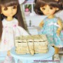 PANIER MALLE A PICNIC EN OSIER MINIATURE BARBIE FASHION ROYALTY BLYTHE PULLIP LATI YELLOW PUKIFEE BJD DOLLHOUSE DIORAMA 1/6